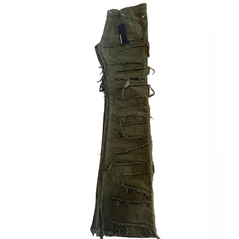 SOLD! Stacked Olive Green Jeans